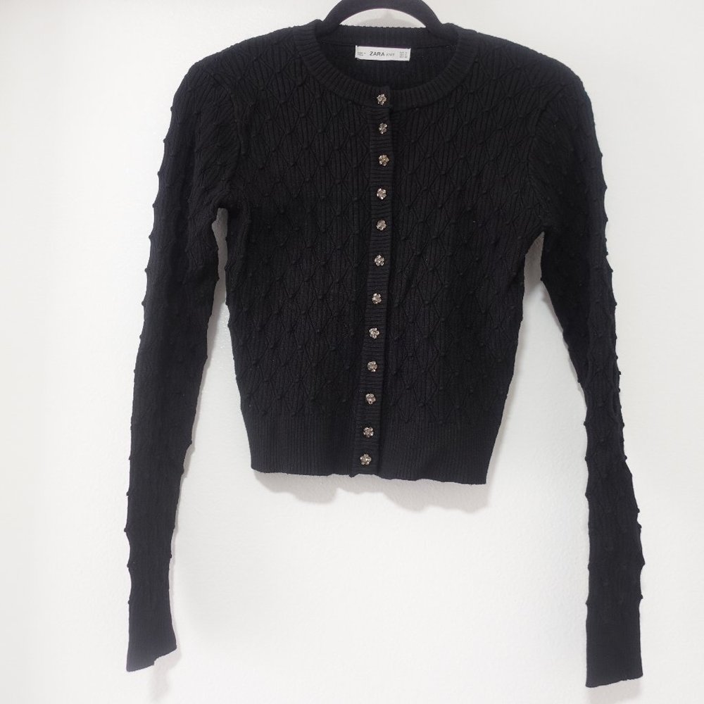 ZARA Black Knit Cardigan US size S